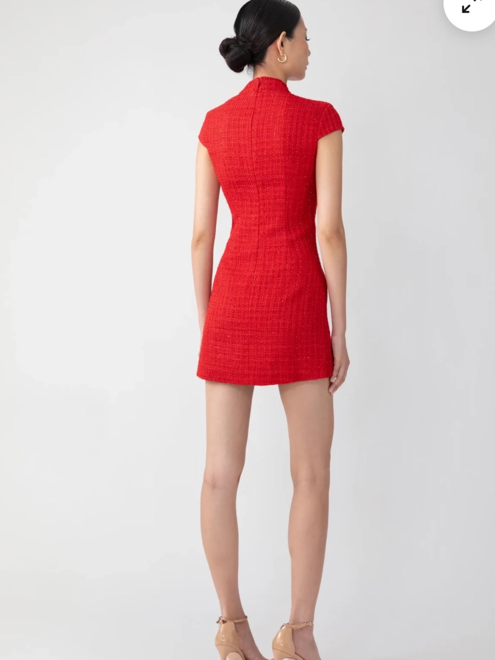 Sau Lee NATASHA TWEED MINI DRESS Red
